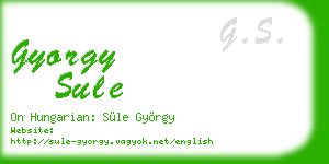 gyorgy sule business card
